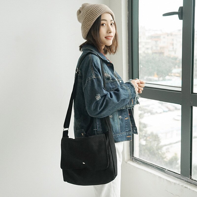 Sac en tissu de coton Simple pour femmes, fourre-tout décontracté, sacs d'école, sacoches pliables à fermeture éclair souple
