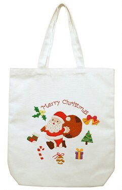 34*39Cm Halffabrikaten Leuke Kerst Kleur Canvas Tas Borduren Kit Handwerken Sets Voor Beginner Handgemaakte Canvas bag Xmas: Santa6