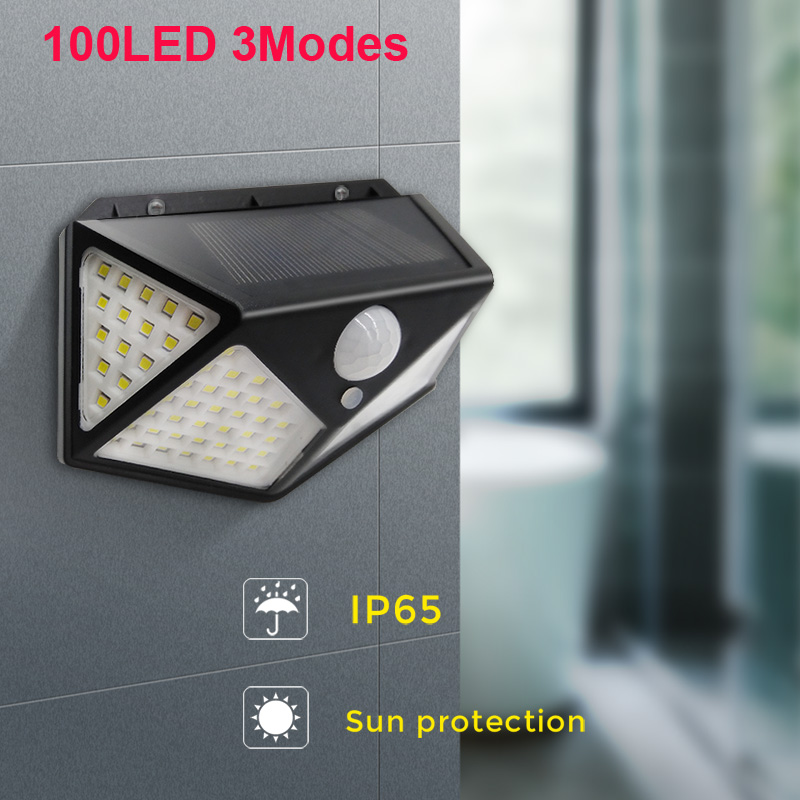 36/48/100 ledet sollys utendørs sollampe drevet sollys vanntett pir bevegelsessensor gatelykt til hagedekorasjon