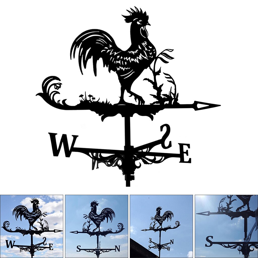 Stainless Steel Weather Vane Wind Direction Outdoor Garden Stake Farm Roof Mount ind Direction Indicator Kit Decor Wind Speed