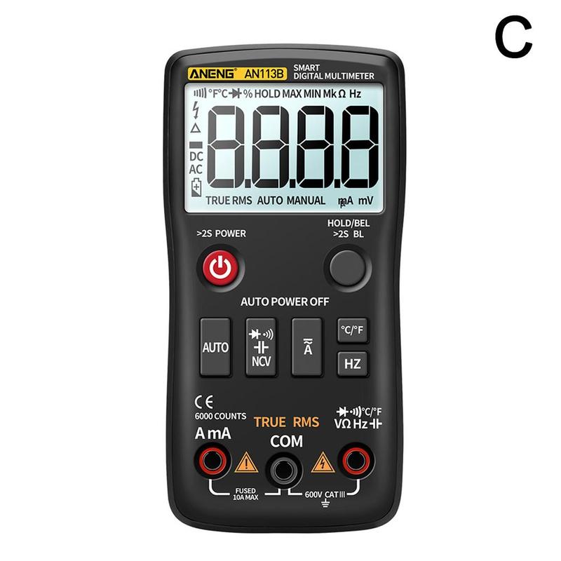 Digital Multimeter True RMS mit Temperatur Tester Spannung Auto AC/DC Transistor Profesional Multimeter Palette Meter Analog Z0G2: Schwarz