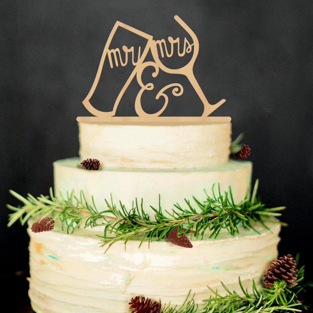 Wood Wedding Cake Topper Happy Mr&amp;Mrs Cake Decoration Anniversary Married Cake Insertion MR &amp; MRS Wedding Cake Decoratings