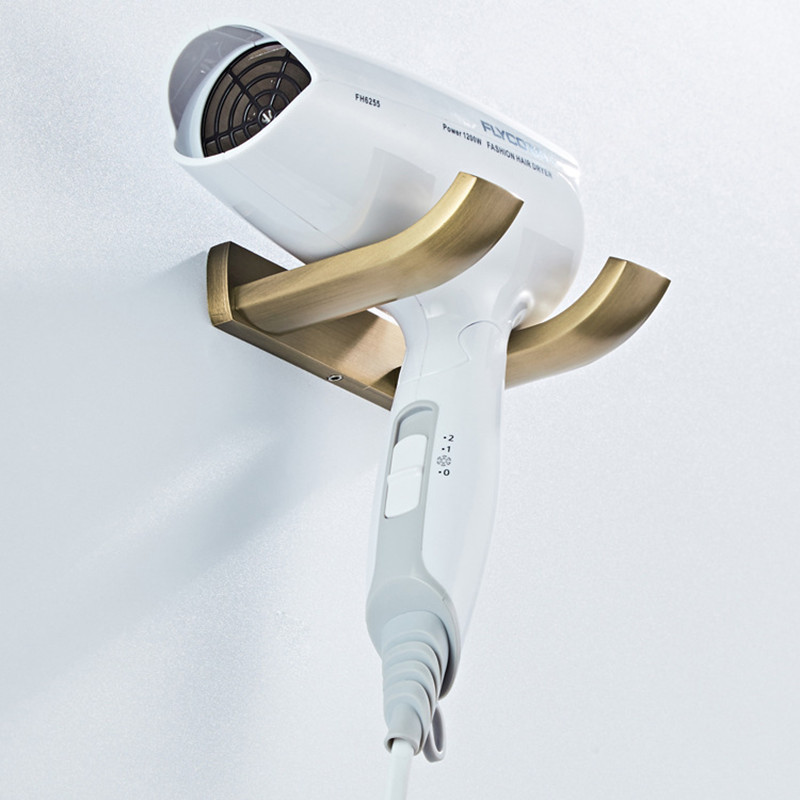 copper Hair Dryer Holder Wall Dryer Cradle Straightener Stand Hairdryer Organizer Storage Box Toilet Blower Holder Bathroom: Default Title
