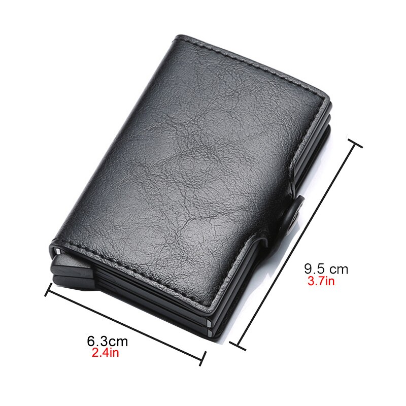 Antykradzieżowe etui na karty kredytowe Rfid Portfele Męskie skórzane pudełko aluminiowe Metalowe męskie torebki Małe etui na karty Minimalistyczny portfel
