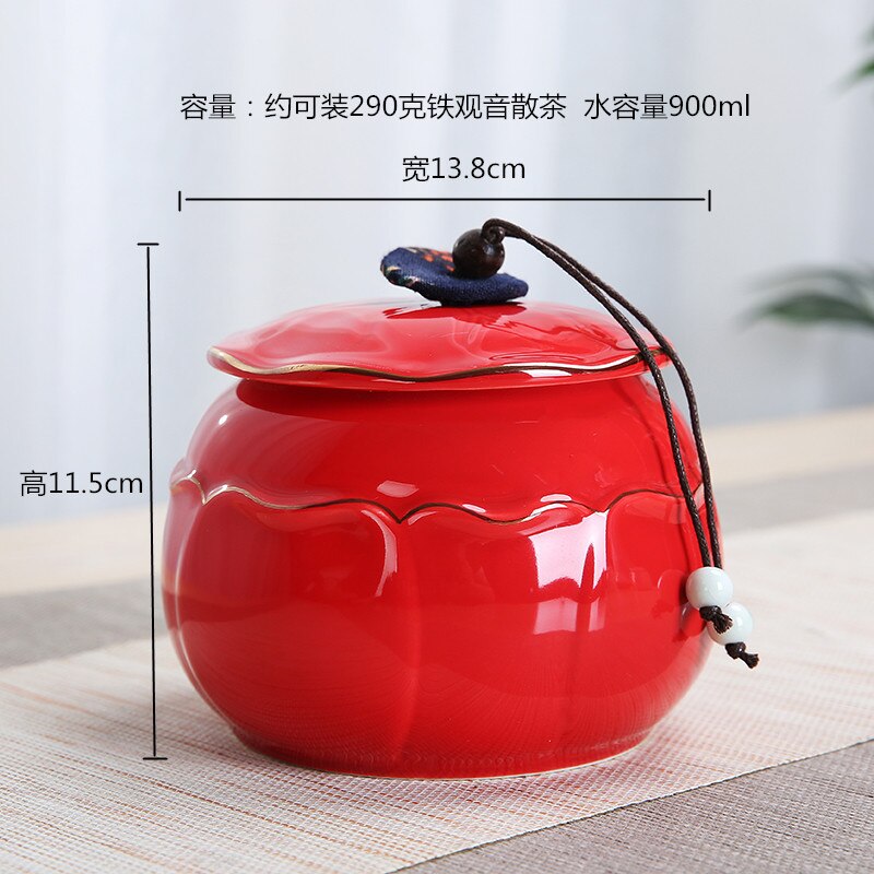 Pot à thé en céramique pour citrouille, plusieurs couleurs, réservoir de finition, scellé, plusieurs Styles, boîte de rangement Portable: b2