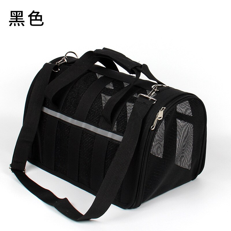 Kjæledyr katt bag ut bærbar bag utenfor håndveske sommer pust hund ryggsekk reise katt bur hund transportør pustende valpe bag: Svart / L --49 x 27 x 28cm