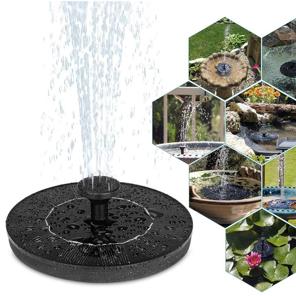Solar springvandspumpe 1.4w cirkel have sol vandpumpe soldrevet vandpumpe flydende springvandspumpe til fuglebade eller damme