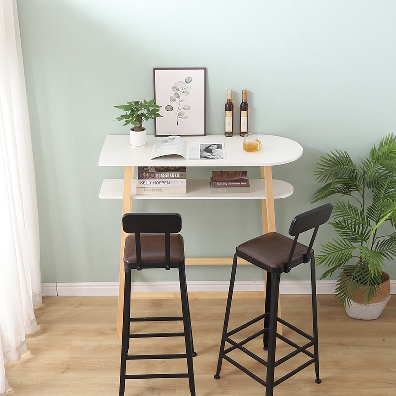 Moderne Smiple Stil Bar Tische Doppel-schicht Massivholz Hohe Tische Kreative Holz Tische Hause Wohnzimmer Bar Möbel HWC