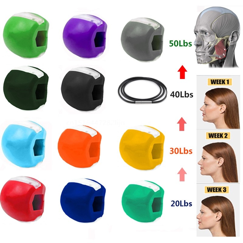 Fitness Face Masseter Men Women Muscle Jawline Exerciser Face Lifting Jaw Trainer Ball Face Toning Muscle Training Fitness Ball
