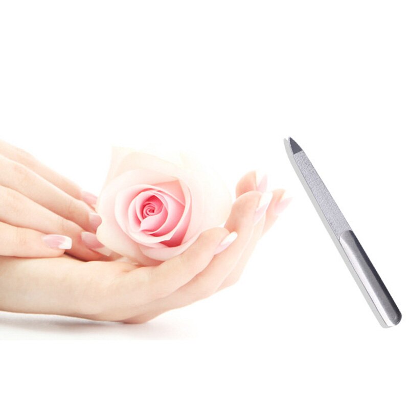 Stainless Steel Nail File Double Side Fold Grinding Rod Manicure Pedicure Scrub Nail Arts Tools Nail Files