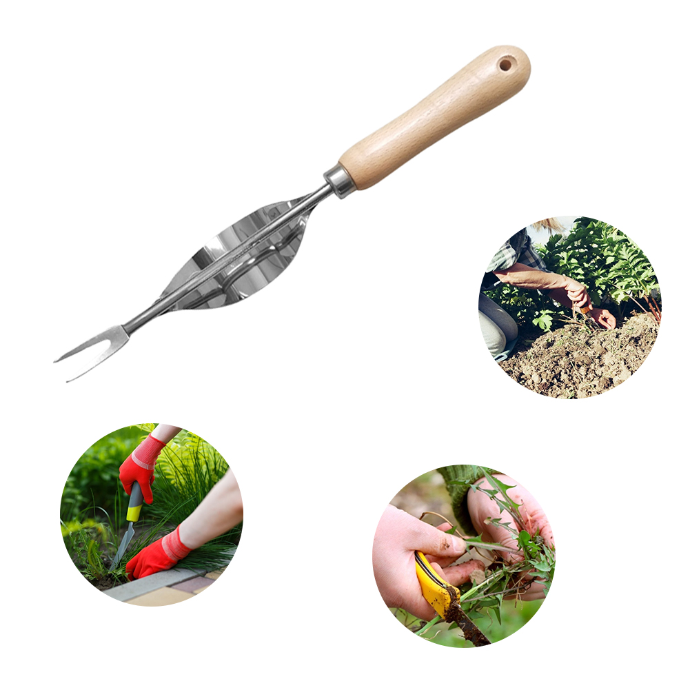 Manche bois acier inoxydable désherbeur de jardin coupe enlèvement pissenlit extracteur Gereedschap multifonction Wieder Transplantatie