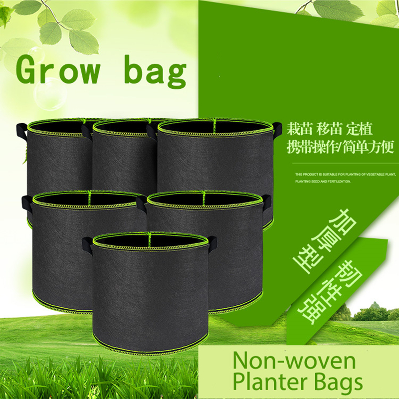Bolsas de cultivo de plantas no tejidas de 1 a 15 galones, bolsas de cultivo de siembra de vegetales con mango, maceta de tela, suministros de jardín