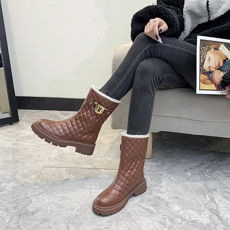 Winter Vrouwen Martin Laarzen Antislip Plus Fluwelen Dikke Warme Katoenen Schoenen Snowboots Wilde Dikke Zool Chelsea korte Laarzen