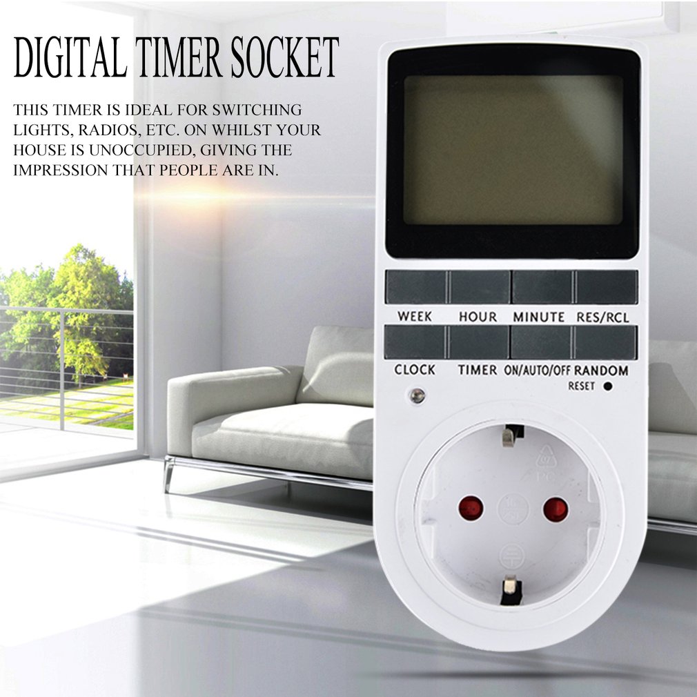 Digital Electronic Power Timer in Switch Socket Digital LCD Power Energy-saving Programmable Smart Time Switch