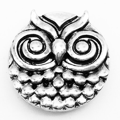 XH4060 OWL Metal Snap Button For Bracelet (fit 18mm 20mm Snap)