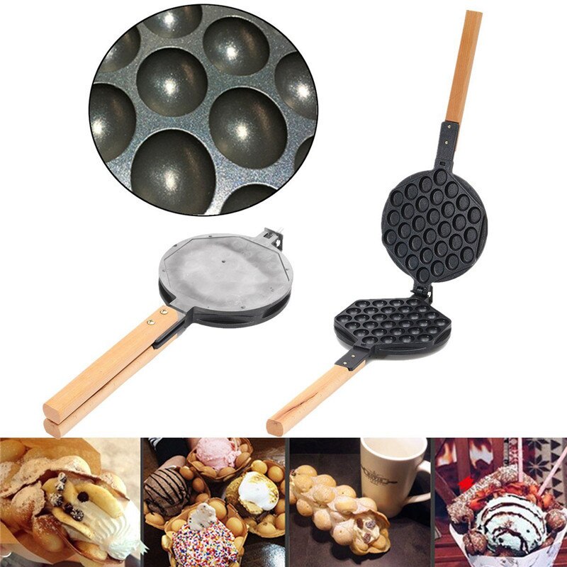 Stove Top Nonstick Hongkong Egg Puff Iron Eggettes Egg Waffle Pan Wafer Egg Makers