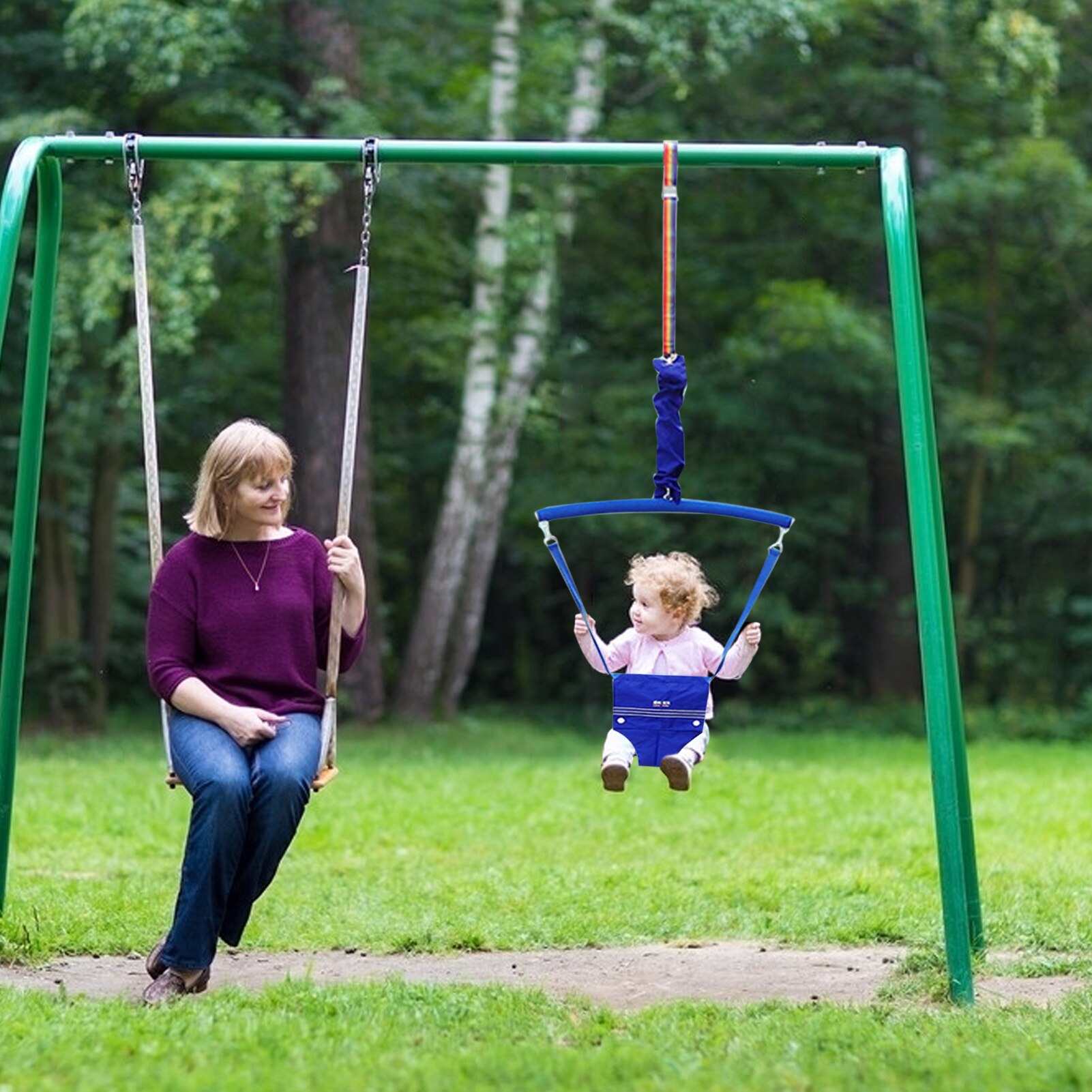 Outdoor Baby Staande Deur Jumper Baby Swing Met Zadel Seat Verstelbare Hangmat Stuiteren Stoel Dragende 16 Kg Prachtige