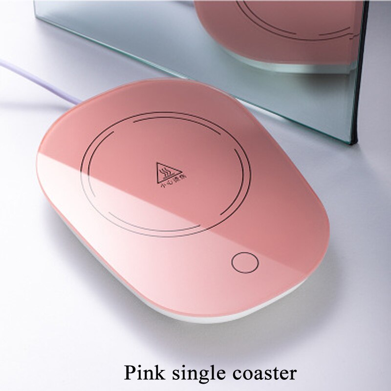 Mug Warmer USB Pad Electric Powered Cup Warmer Heat Beverage Mug Mat Keep Coffee Tea warm EU&US Plug Electric Heating Pad: Pink pad / USB