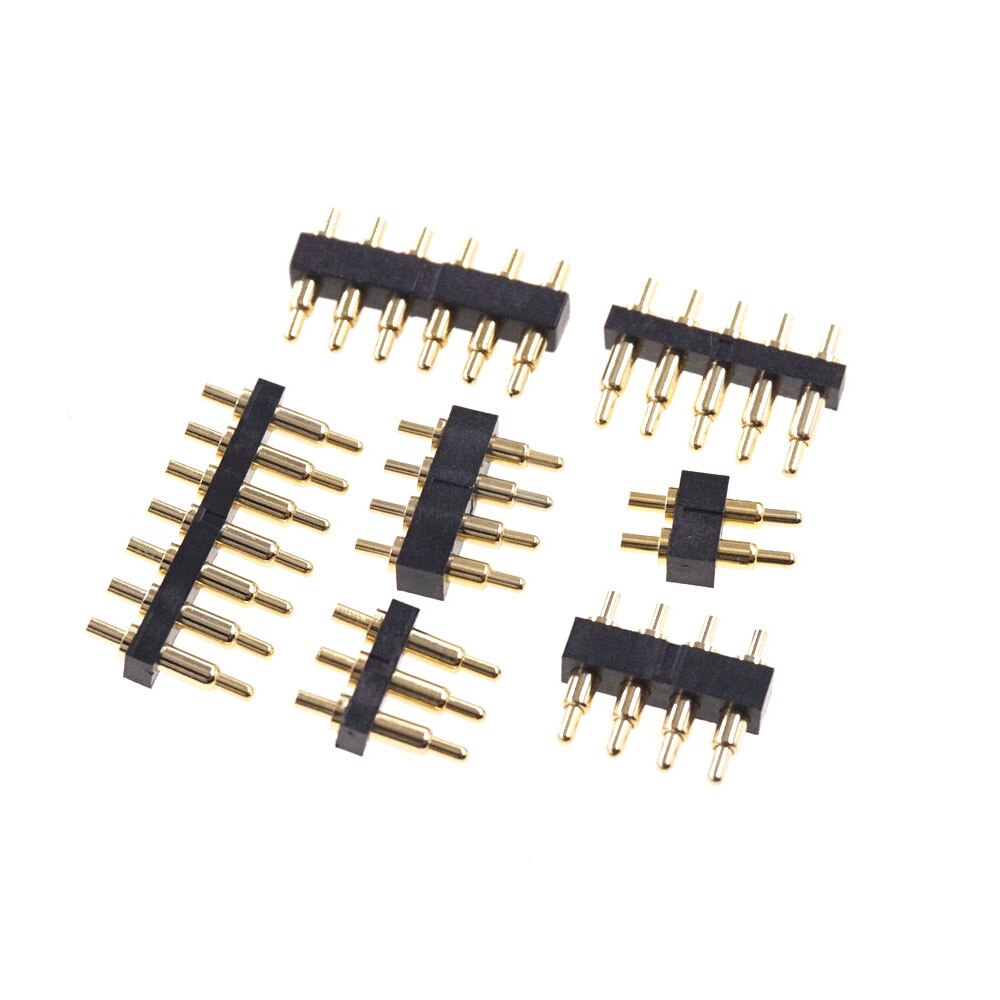 5 pcs Male Spring Loaded Pogo pin header Female Target Connector Mate 2.54mm Pitch 2 3 4 5 6 7 Positions Through Hole PCB