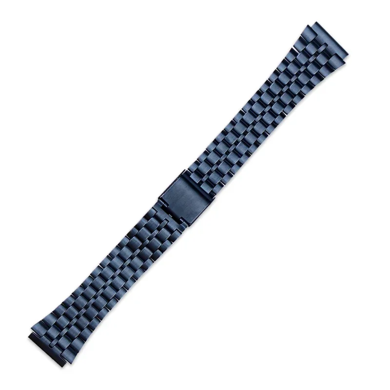 Correa de reloj de acero inoxidable para Casio SGW400 F91W F84 F105/108/A158/168 AE1200/1300, correa de reloj de Metal Vintage, pulsera para hombres y mujeres: Verde negro / 18 mm