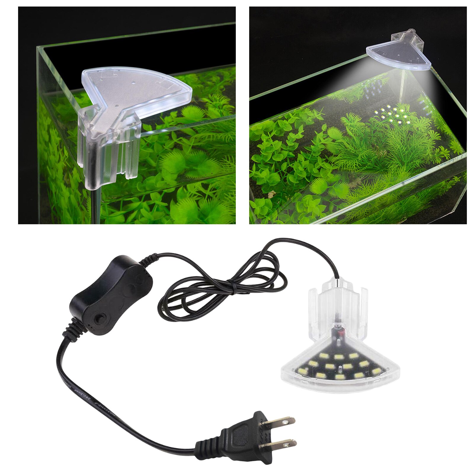 Mini Clip impermeable Luz de acuario LED tanque plantas acuáticas lámpara de cultivo decoración del hogar