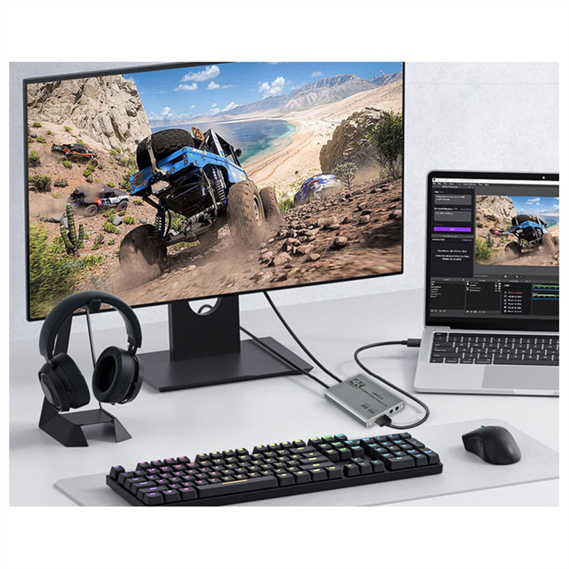 Tarjeta de vídeo ABAC-4K, grabadora de vídeo USB a HDTV para videocámara de juegos