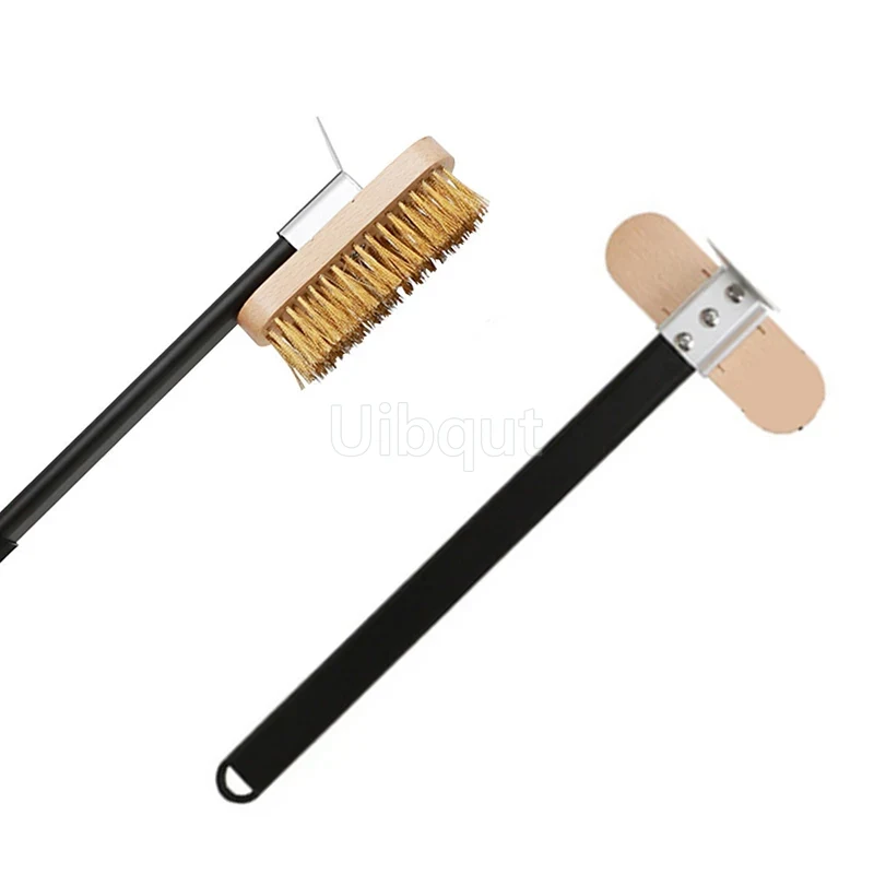 Pizza cutter peel Pizza Oven clean Copper Brush Scraper rack machine Cleaning Brush with long Handle Household Grill Brass bbq