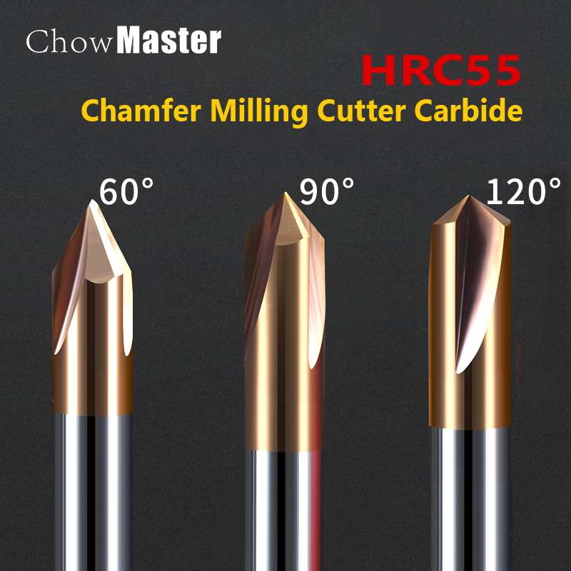 Fresa de chaflán de carburo de tungsteno CNC, cobre de aluminio, fresa de extremo de desbarbado de 60 90 120 DEG para broca enrutadora de ranura en V de acero