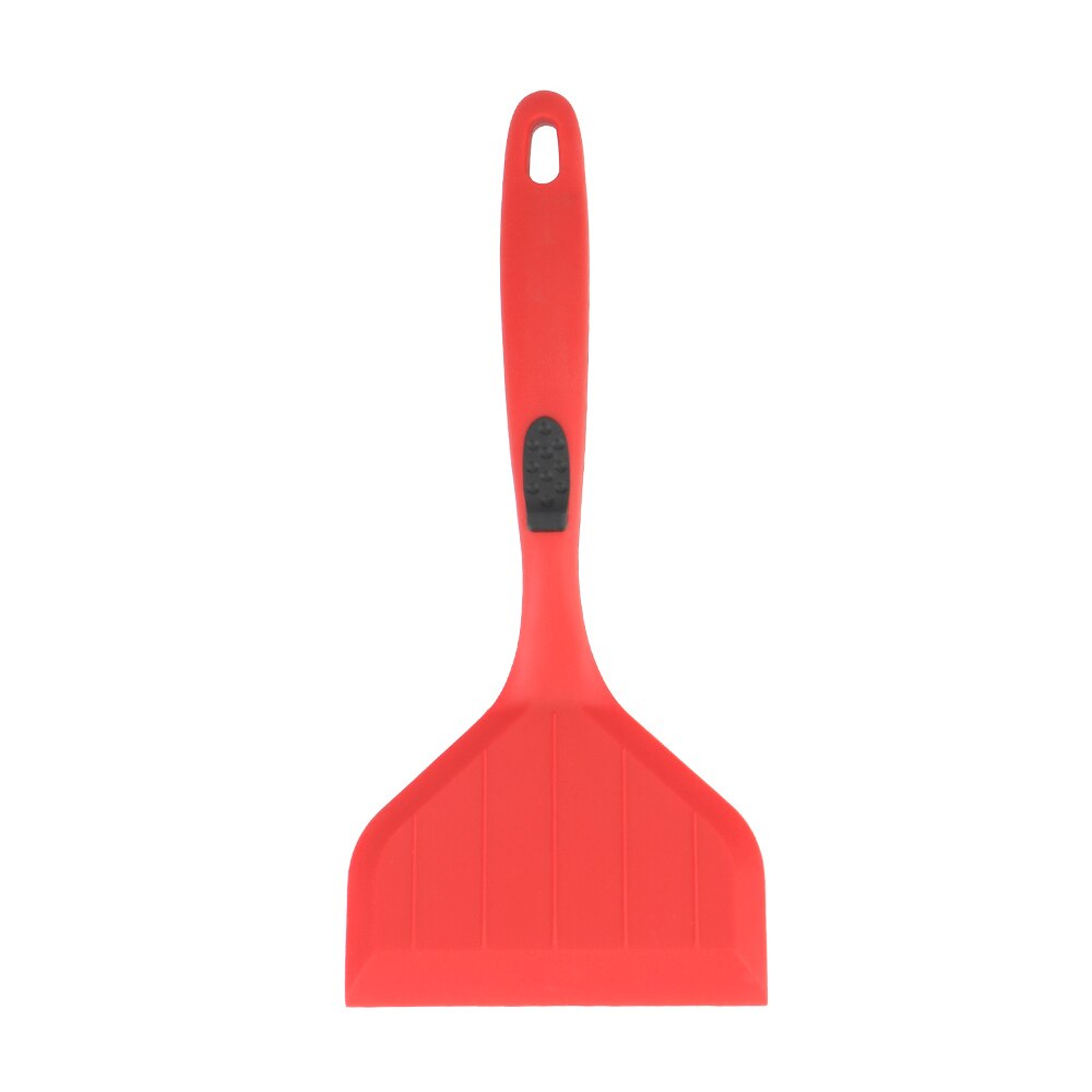 Kitchen Cooking Tool Pizza Shovel Frying Pan Food Lifters Cooking Utensils Non-stick Silicone Turner Beef Egg Scraper: Red