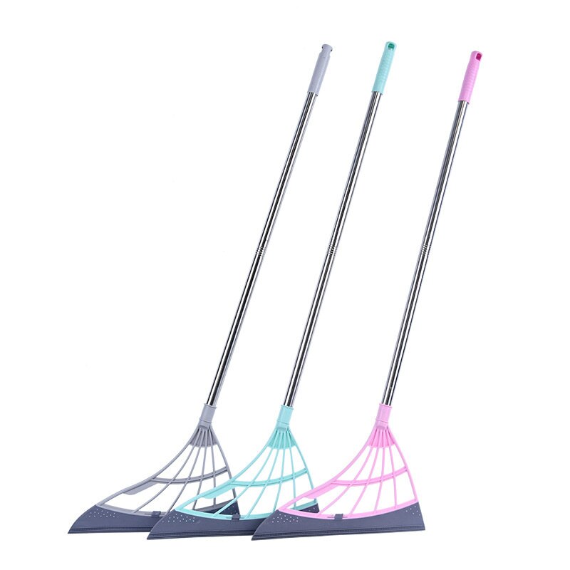 Rubber Broom Hand Push Sweeper Magic Broom Floor Wiper Squeegee for Floor Cleaning Floor Squeegee Sweeping Brush Pet Hair Broom