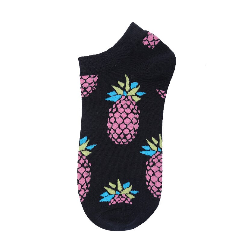 Calcetines bonitos de algodón para hombre, calcetines tobilleros cortos coloridos e informales con números geométricos de fruta, maíz y cerveza,: Rosa