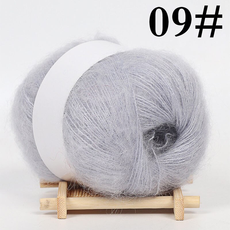 25G Praktische Mohair Garen Zachte Fijne Wol Haak Garen Voor Breien Sjaal Kleding Hoed Delicate Glad Wol Garen: 9