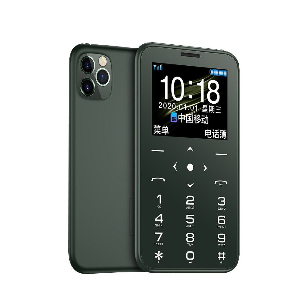 Soyes 7S + teléfono móvil Original Mini, pantalla de 1,5 ", cámara con linterna, MP3, sonido Hifi, Bluebooth, GSM, teléfono móvil para niños: Add 8G TF card / green