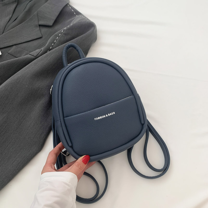 Mochila de lujo de de para mujer, Mini Mochila pequeña multifunción de tacto suave, bolso de hombro para mujer, bolso negro para chica: Azul