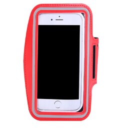 Waterproof sports arm with mobile phone for iphone xiaomi huawei 5 inches or less equipped with sports belt bag: Red