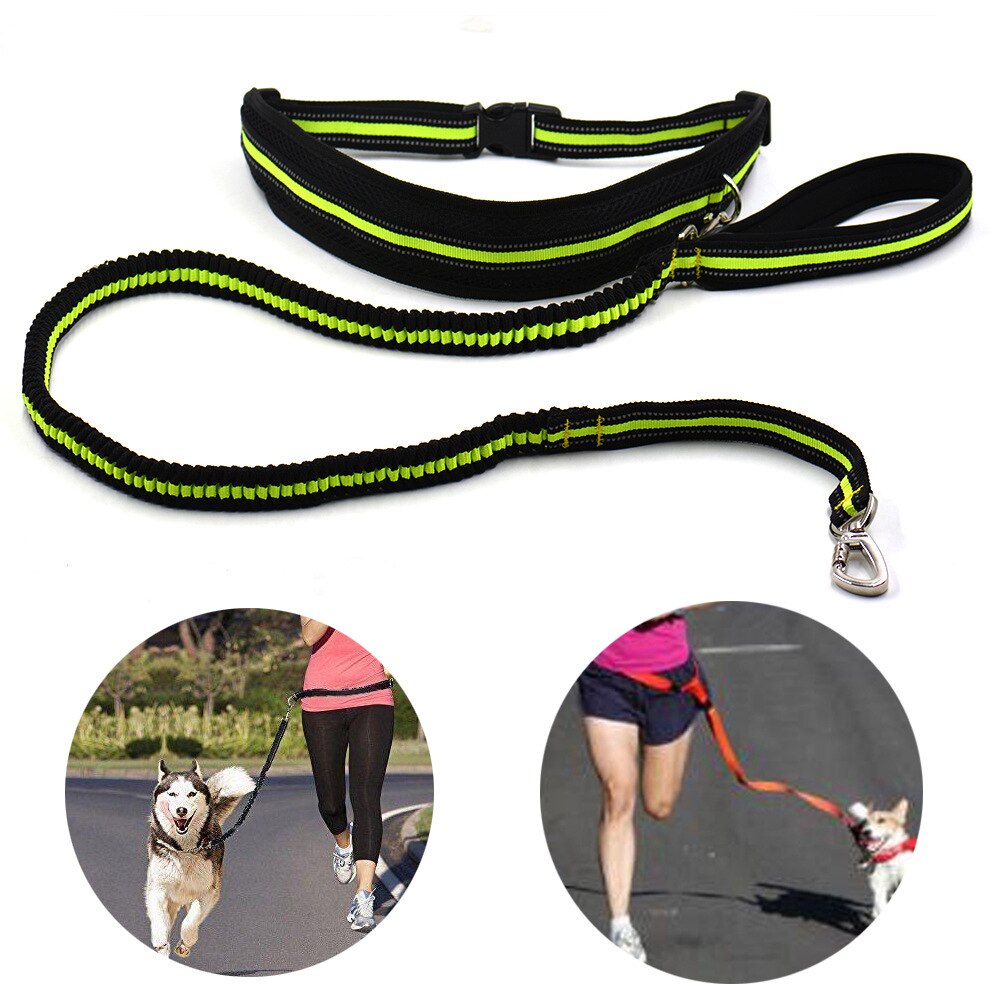 Handsfree Hond Reflecterende Running Leash Verstelbare Elastische Taille Touw Riem Running Hondenriem Joggen Wandelen Huisdier Kraag