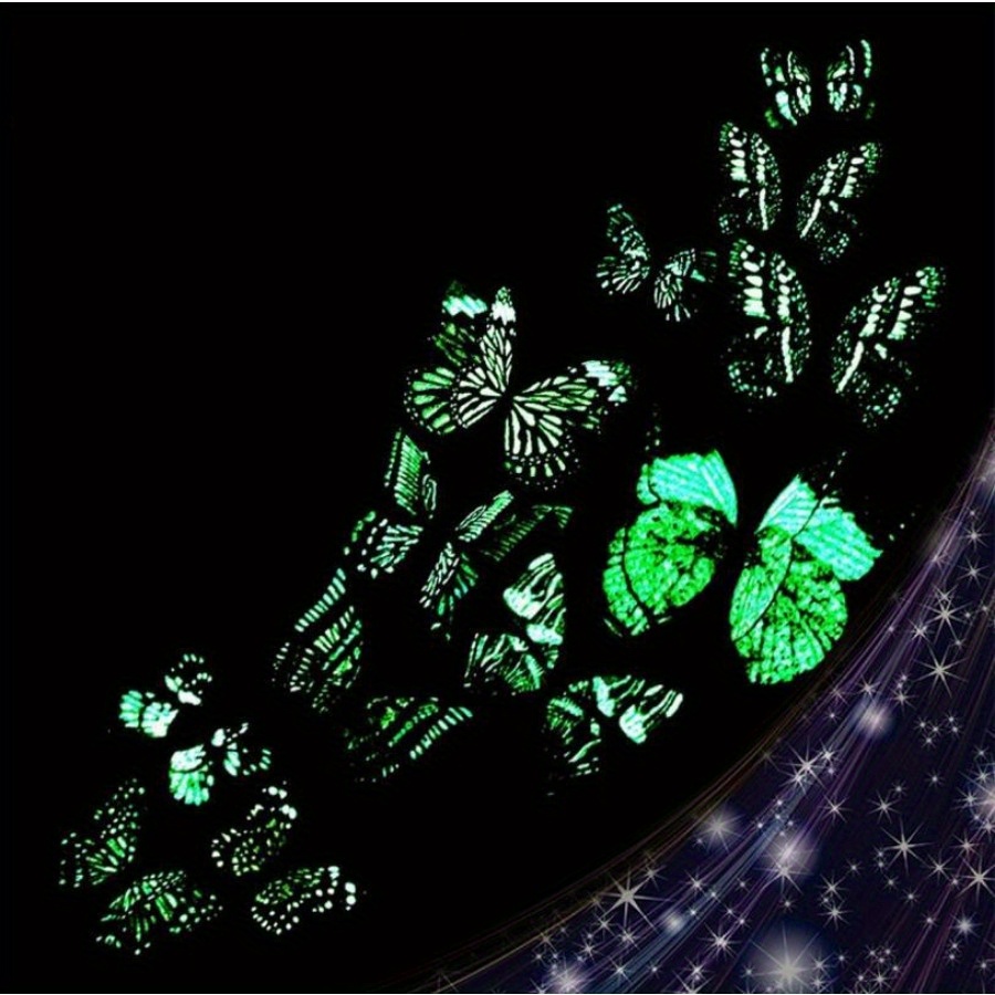 12 Uds. Imanes luminosos para nevera, de mariposa 3D, pegatinas artísticas, decoración magnética para el hogar, decoración de pared DIY, lo más
