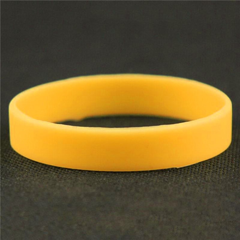 Muñequera de goma de silicona Flexible a la , correa de muñeca, brazalete deportivo informal para niños, de aniversario,: 3 yellow