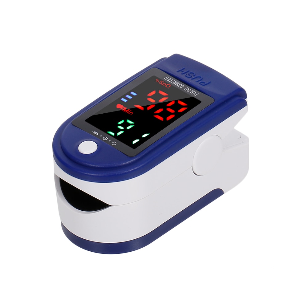 Carevas blod oxygen spo 2 monitor fingerpulsoximeter oxygensaturation monitor hurtig inden for 24 timer (uden batteri): Blå