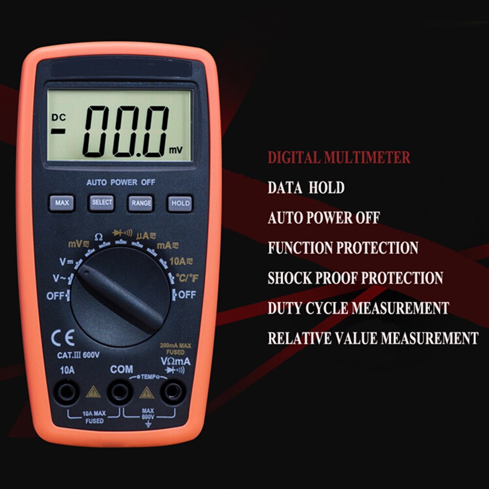 81B Mini Digitale Multimeter Auto Range Meet Weerstand Stroom Spanning Temperatuur Pocket Ampèremeter Dq