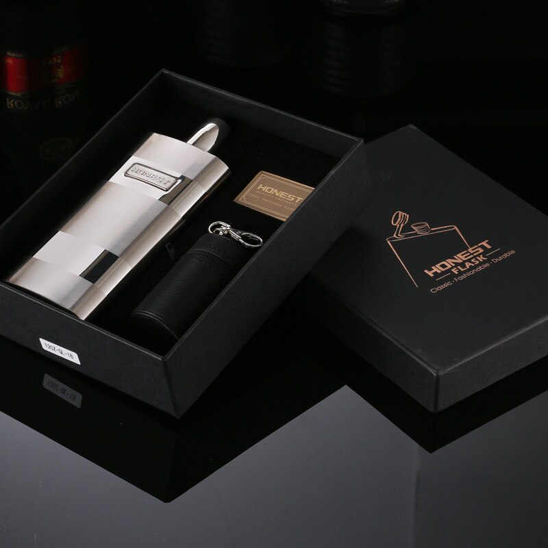 Alalinong 12OZ Food Grade Hip Flask Man Portable Liquor Whisky Flask Stainless Steel 304 Hip Flask Funnel Set With Box