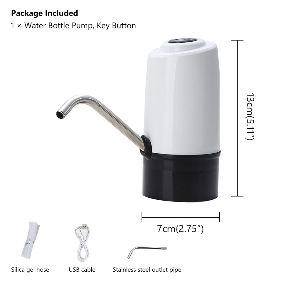 Electric Water Dispenser Portable Gallon Drinking Bottle Switch Smart Water Pump USB Charging Auto Drinking For Home Office: XB-1 White