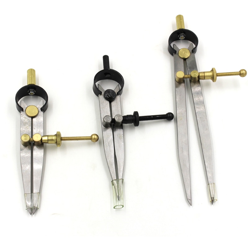 1pcs Adjustable Pitch Gauge Leather Spacing Compass Tools Painting Divider Leather Marking Scriber Compass DIY Leathercraft Tool