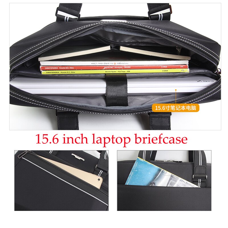 Merk waterdichte aktetas oxford 15.6 inch laptoptas casual heren handtas dagelijks dragen schoudertas