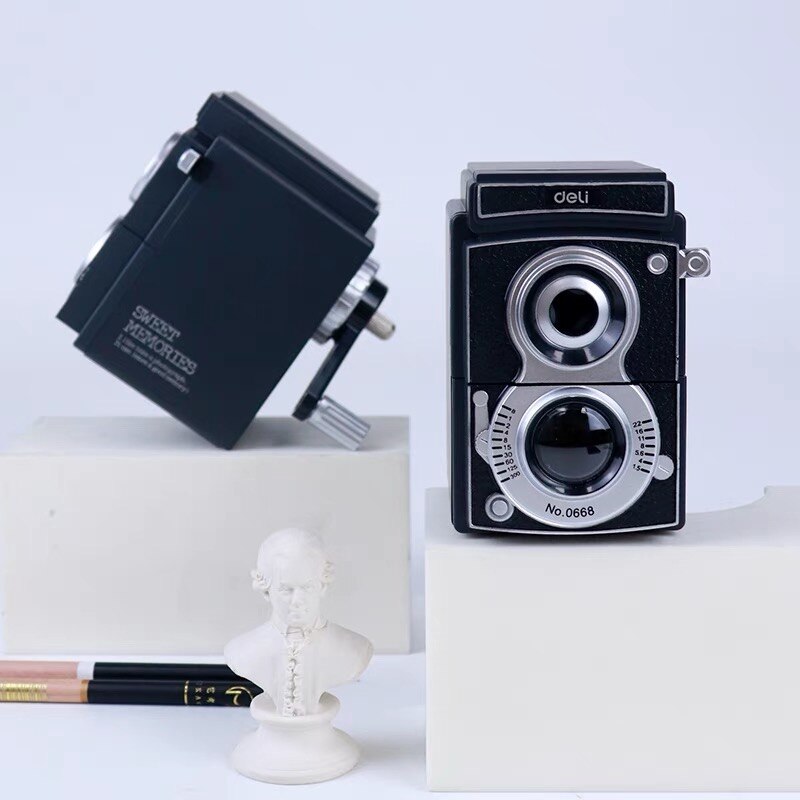 Deli Rotary pencil sharpener pencil cutter Camera cute sharpener knife smooth sharpening school accessories 0668