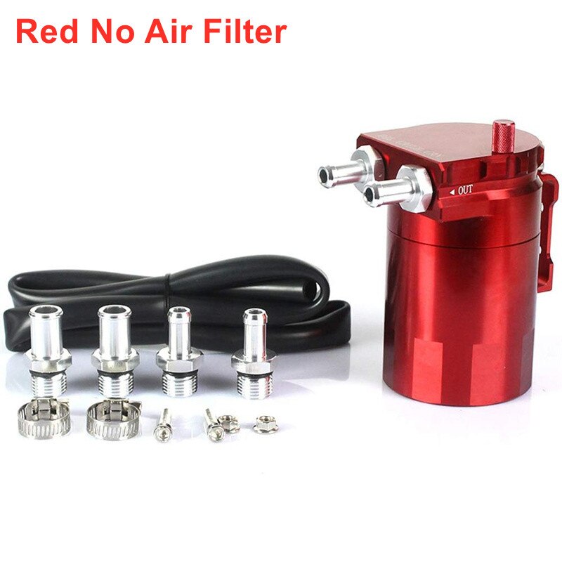 Universal Car Oil Catch Can Tank Kit Baffled Reservoir Fuel Tank 300ml with Parts Air Filter Baffled Tank Aluminum Oil CatchCcan: Green