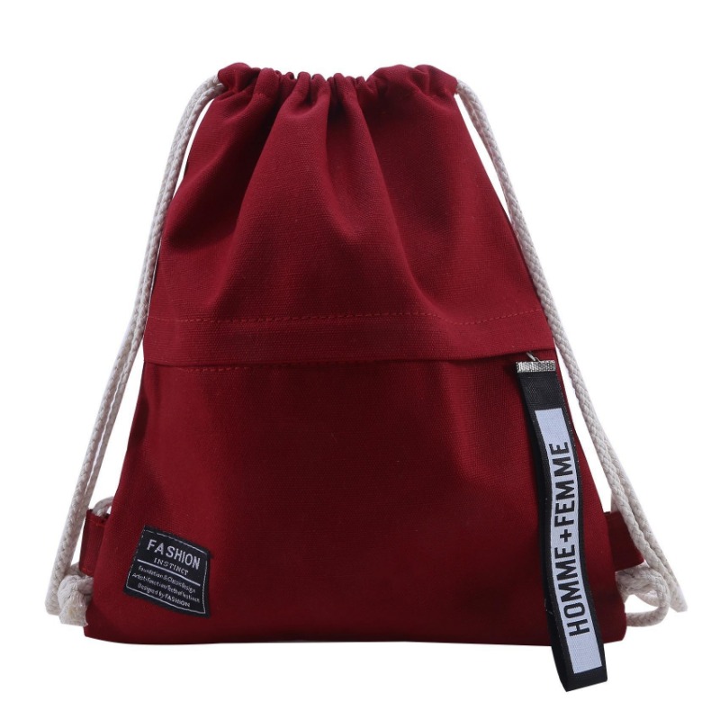 Canvas rugzak met trekkoord Mode School Gym Tas met trekkoord Casual String Knapzak Schoolrugzak voor tienervrouwen
