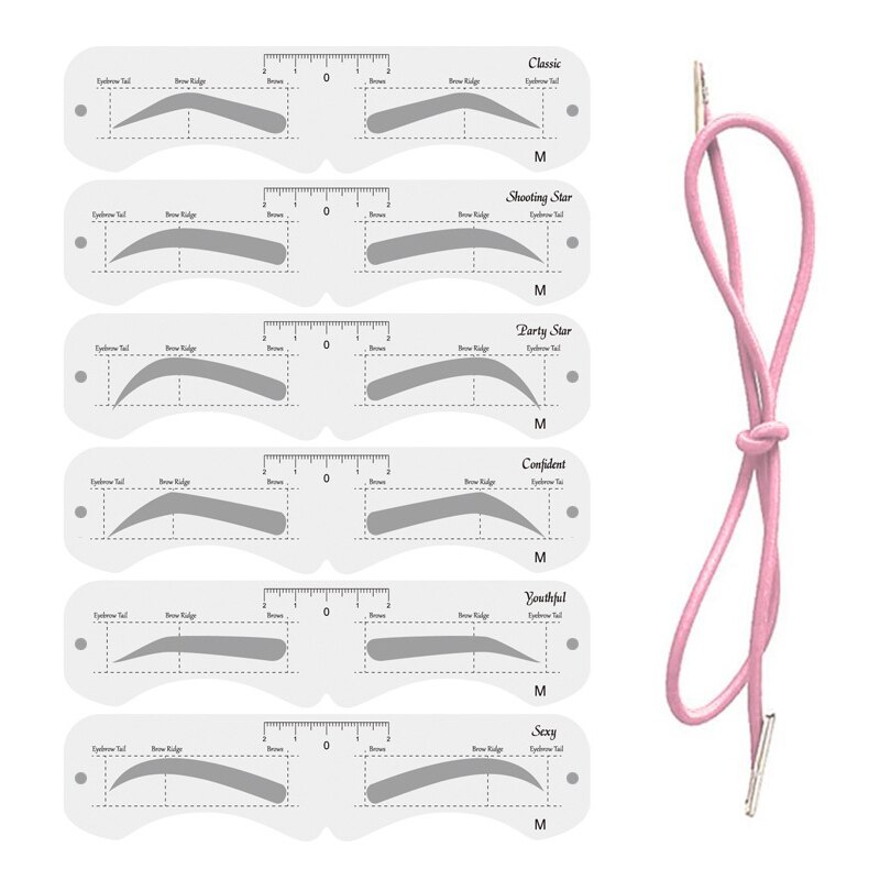 Stampo per sopracciglia riutilizzabile con elastico strumento multifunzionale per il trucco delle sopracciglia fai-da-te adatto per principianti sec88: C