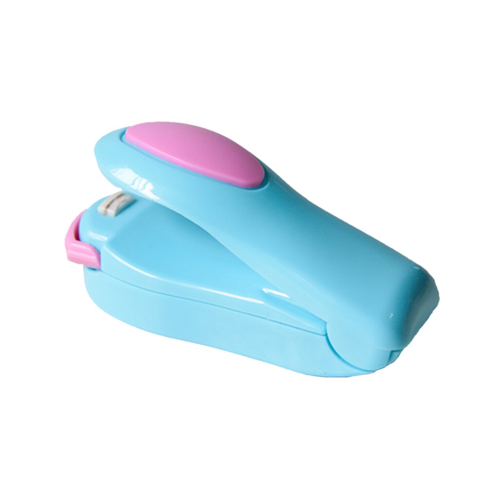 Bærbar mini-sealer-forseglingsmaskine til plastikposer, der forsegler opbevaring af fødevarer til konservering af fødevarer: Blå