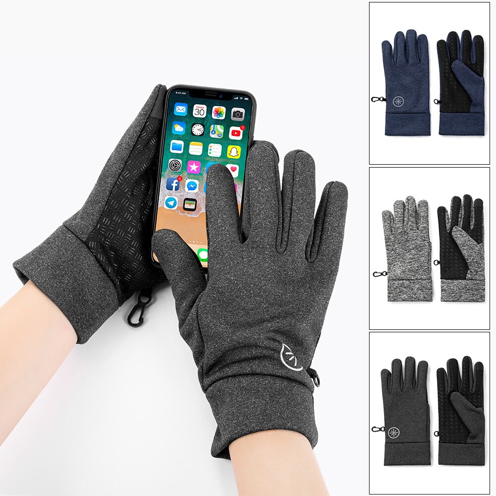 Guantes de invierno a prueba de viento para deportes al aire libre, guantes para hombre con pantalla táctil para conducir, motocicleta, esquí, guantes de lana cálidos antideslizantes para hombres